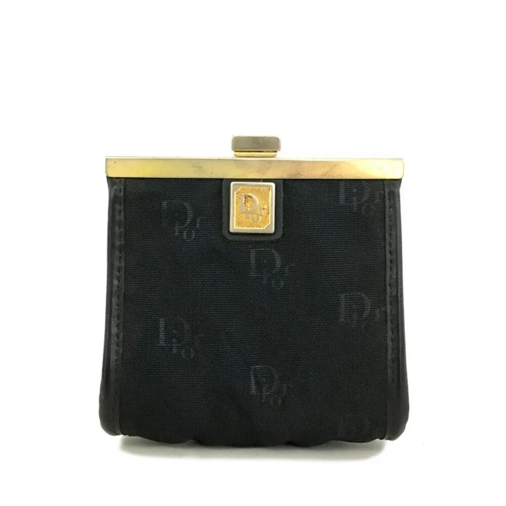 Vintage Dior leather and nylon coin pouch.
